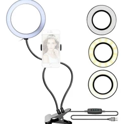 Iluminador Profissional Ring Light 16cm Suporte de Mesa Com Garantia