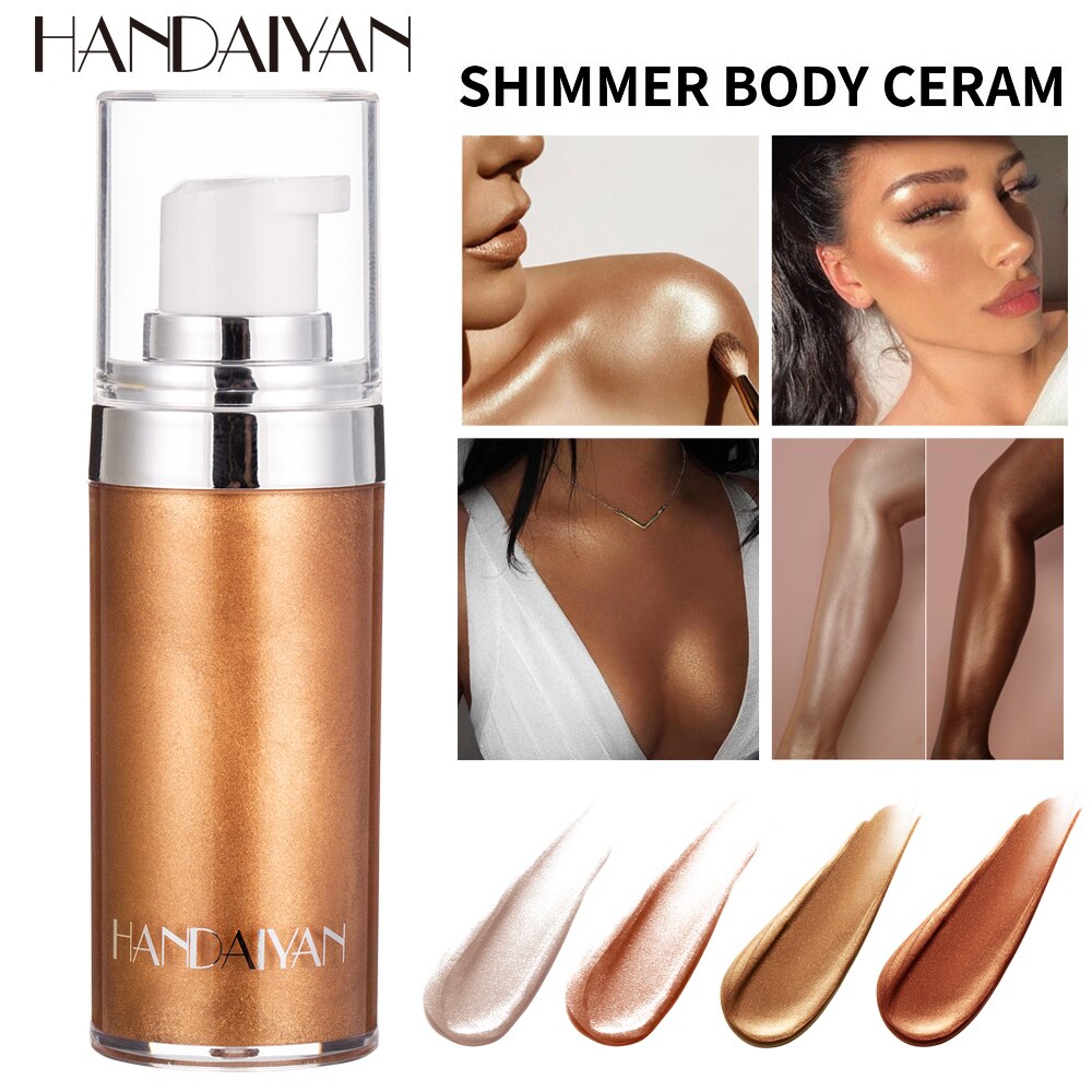 Handaiyan Marcador De Rosto E Corpo Purpurina Creme Maquiagem Destaque Diamante Brilho Shimmer Cremes Para Ilumininar