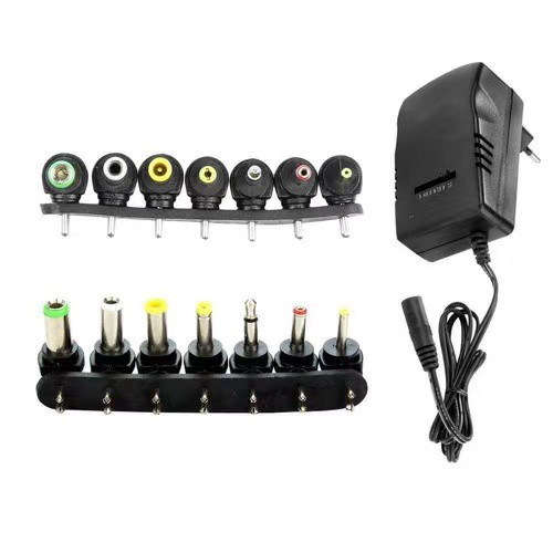 Kenux Fonte Universal Bivolt Regulável 3v 4.5v 6v 7.5v 9v 12v 3a 30w 7 Pinos LE-2561 em Oferta na Shopee