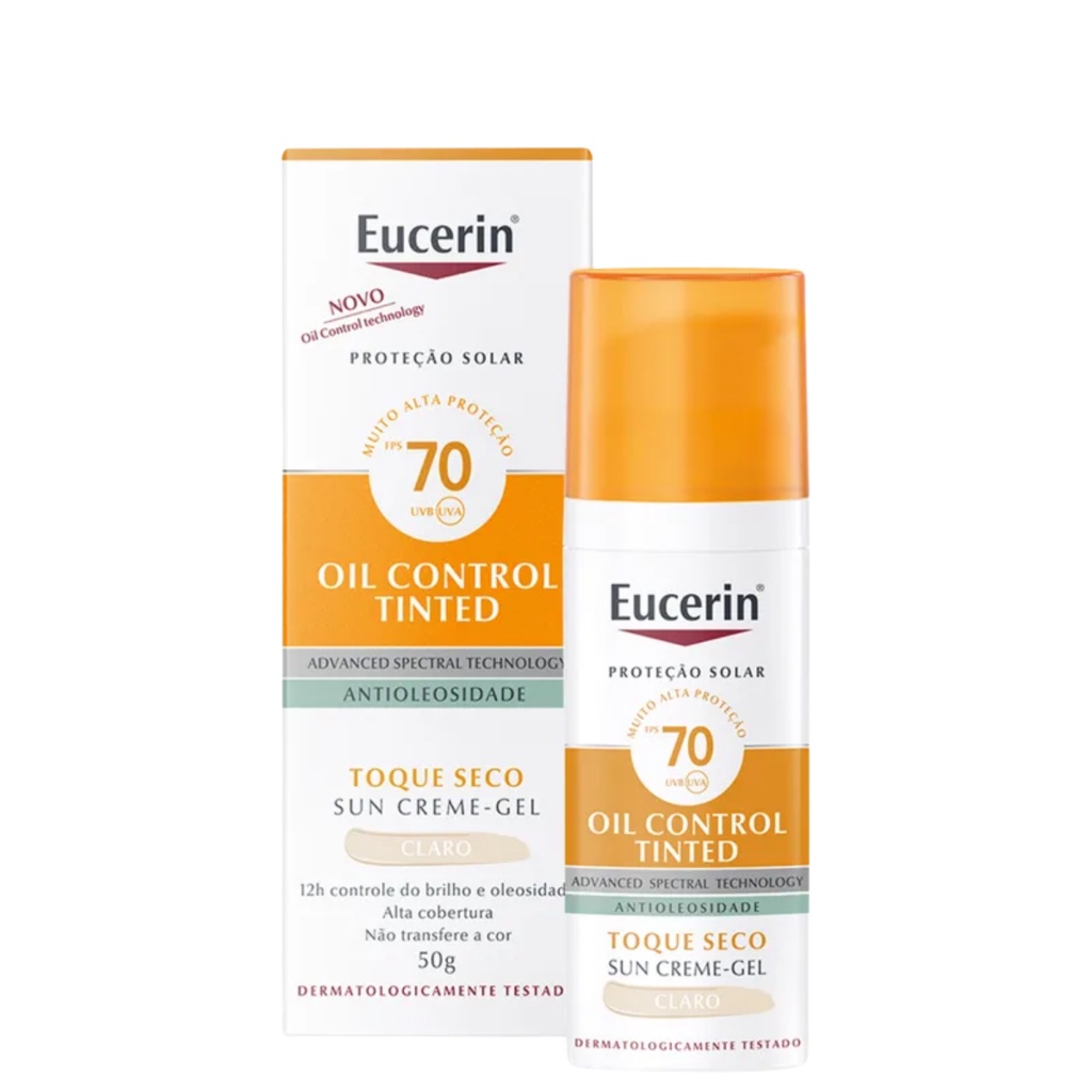 PROTETOR SOLAR EUCERIN SUN OIL CONTROL TINTED FPS70 MÉDIO – 50G