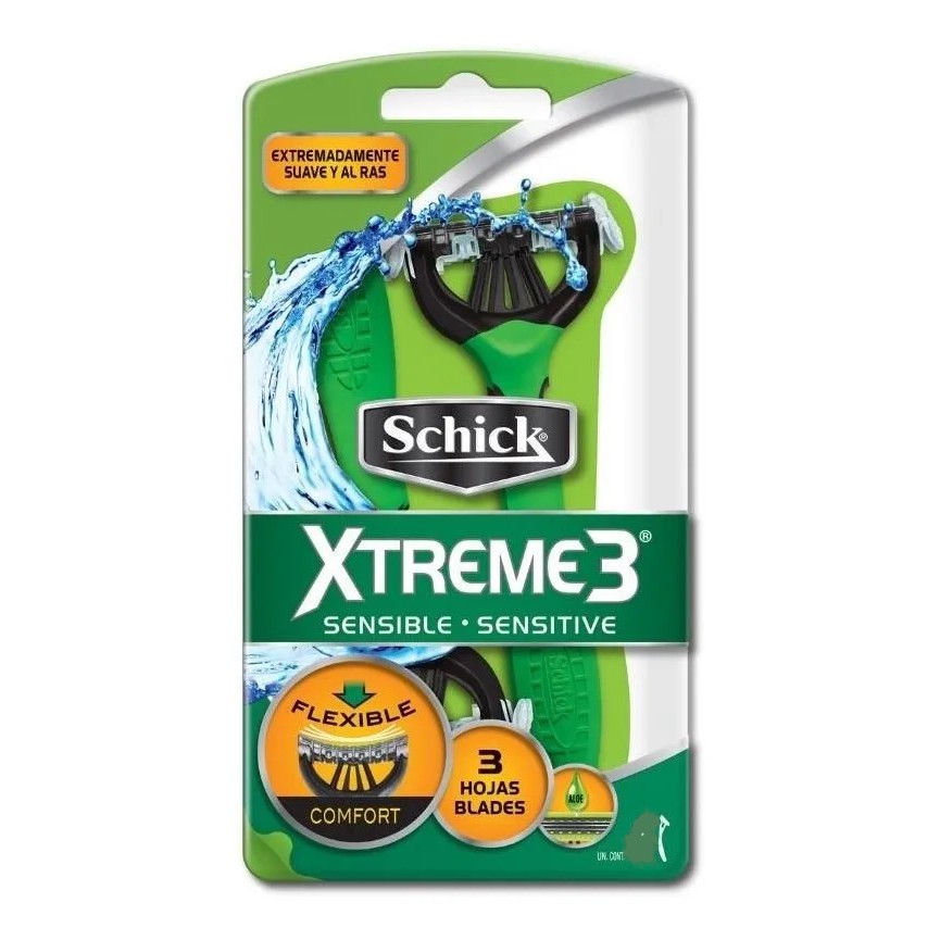 02 Aparelho De Barbear Schick Xtreme 3 Pele Sensível em Oferta na Shopee