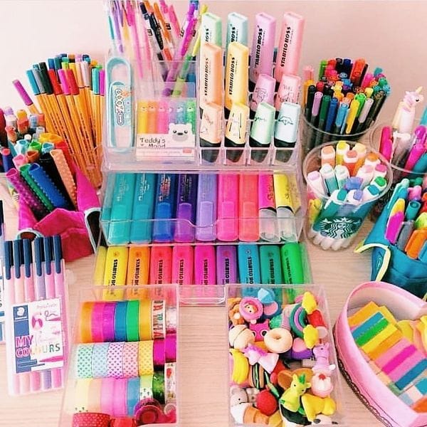 kit Material escolar fofo canetas kawaii 15 itens