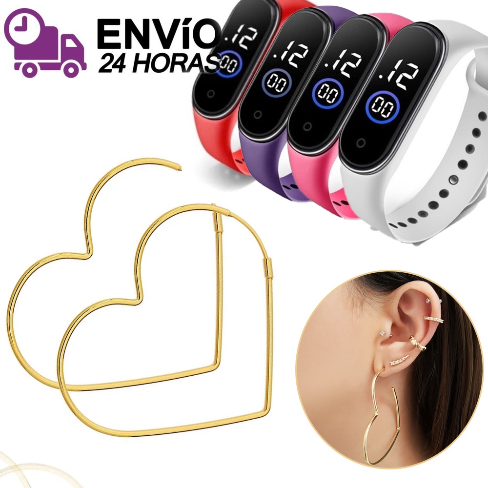 Relogio Feminino Masculino Infantil Esportivo Academia Fitiniss Prova D'agua + Brinco moda Mulher fim de ano