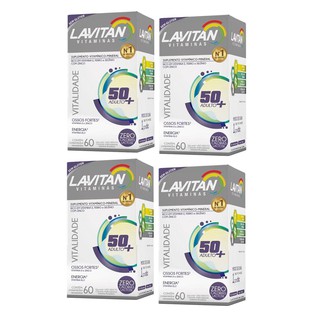 Kit com 4 Lavitan Vitalidade Cimed 50+ C/60 Comprimidos