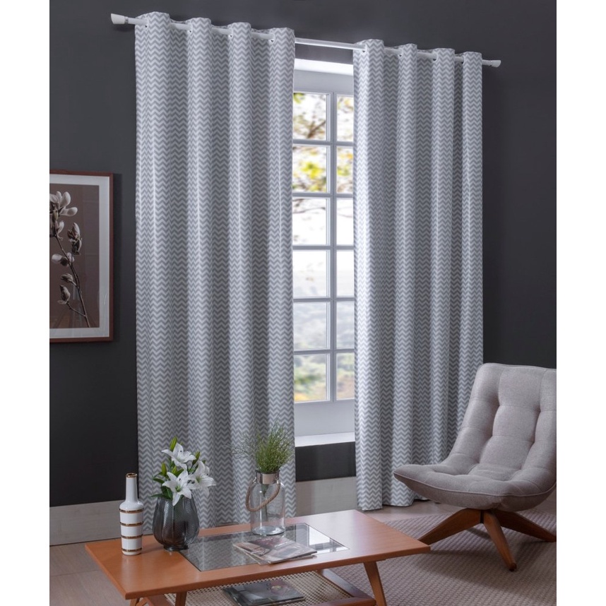 Cortina para Quarto Bebê Chevron Cinza 2,90 X 2,40 | Produtos para...