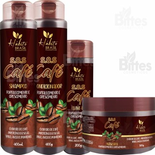Kit SOS Café Charmelle Crescimento e Fortalecimento Capilar em Oferta na Shopee