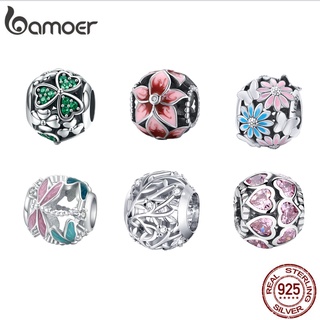 Bamoer Encanta Miçangas 925 Versão De Flor De Prata Para Acessórios De Colar De Pulseira Diy