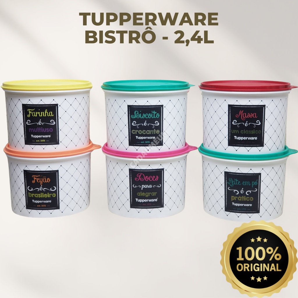 Linha Bistrô Tupperware 2,4L Arroz Feijão Massa Doces Não é Kit