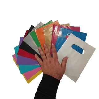 100 Sacolas Plásticas rec.16x20 Alça Boca De Palhaço , para lojas de bijuterias e maquiagens. em Oferta na Shopee