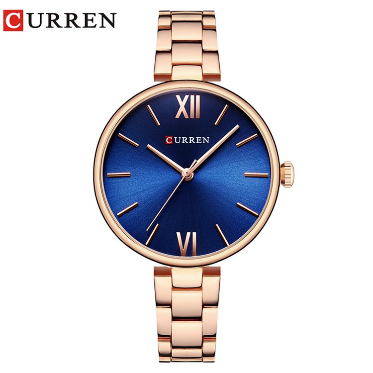 Relógios CURREN Original Mulher Marca Luxo Moda Casual Negócios Esportes Aço Inoxidável Quartzo Impermeável 9017 XS