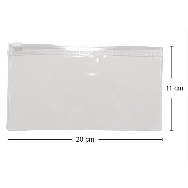 10 Porta Máscara Porta Objetos Organizador Estojo Necessaire Pvc Transparente Fechamento em Zip Zap 11x20 Cm