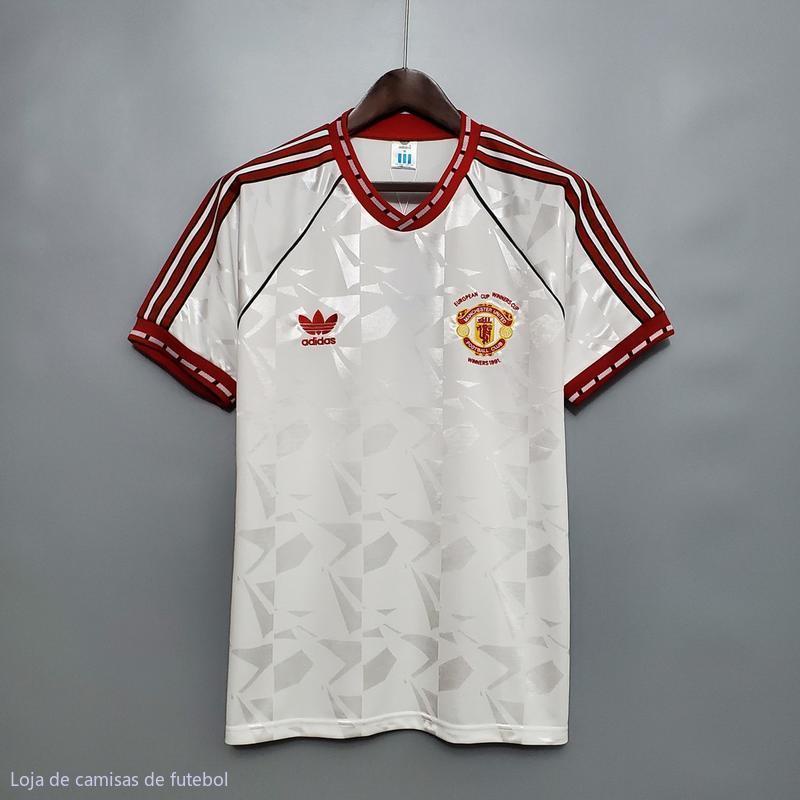 RETRO 1991/1992 Camisa De Futebol Européia Vencedor Branca