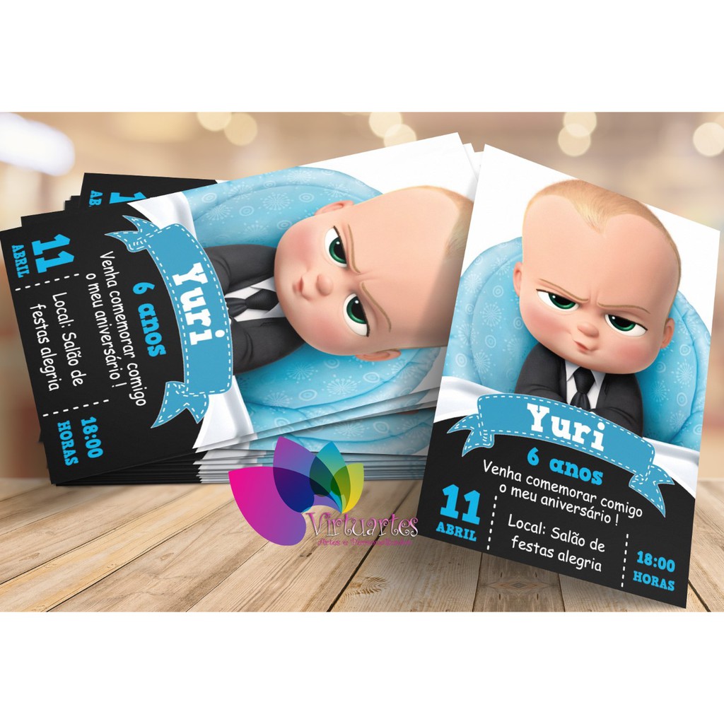 20 Convites aniversário Personalizado  O Poderoso Chefinho - 2