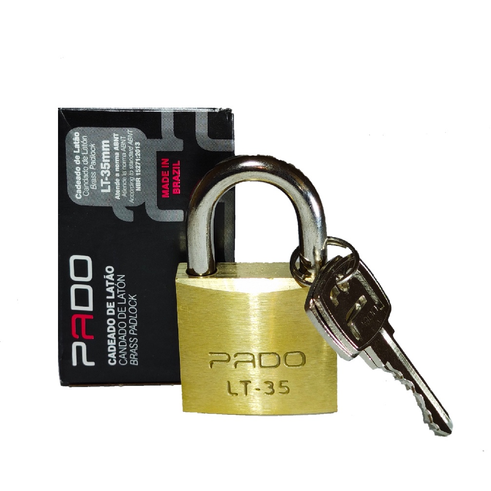 CADEADO PADO LATÃO MACIÇO REFORÇADO ORIGINAL LT-35MM