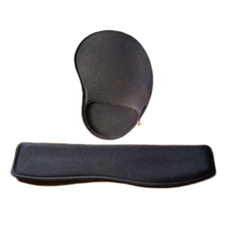 Kit  Mouse pad e apoio para teclado Preto confortável e macio