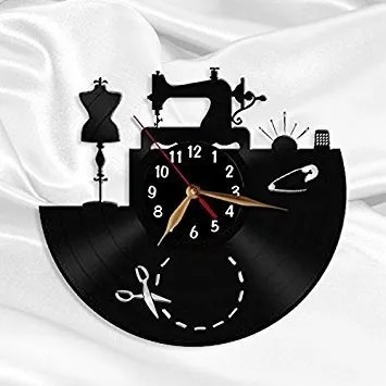 Costura 02 - Relógio Disco De Vinil Decoração