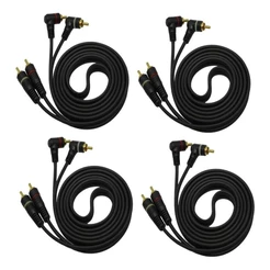 Kit 04 Cabo Rca 1 Metro Preto Flexivel Som Automotivo