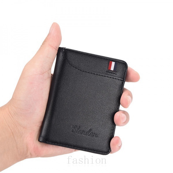 Ultra Fino Mini Carteira Masculina De Pé Clipe De Couro Multifuncional Cartão Bolsa Capa