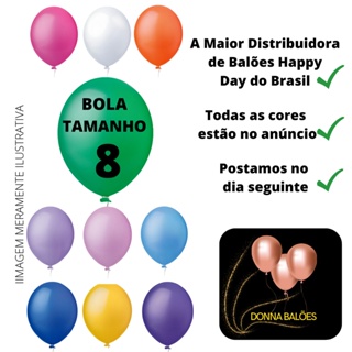 Bola de Aniversário 8 c/ 50 unidades em Oferta na Shopee