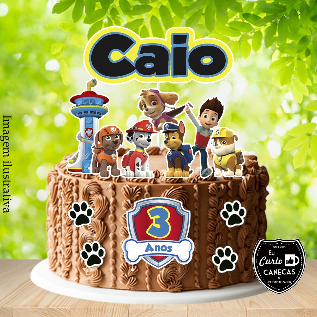 Topo De Bolo Patrulha Canina (LEIA A DESCRIÇÃO) em Oferta na Shopee