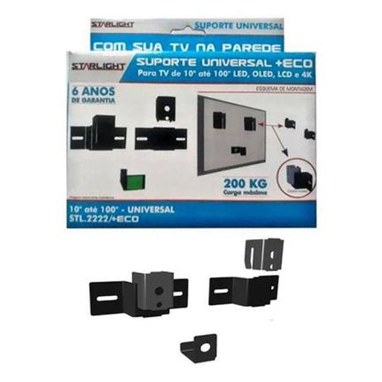 Suporte Para Tv 4k Universal Fixo de Parede Painel Smart Led Lcd Plasma 3D 10 a 100 Polegadas Samsung Lg Sony Tcl Philco Aoc Philips Panasonic
