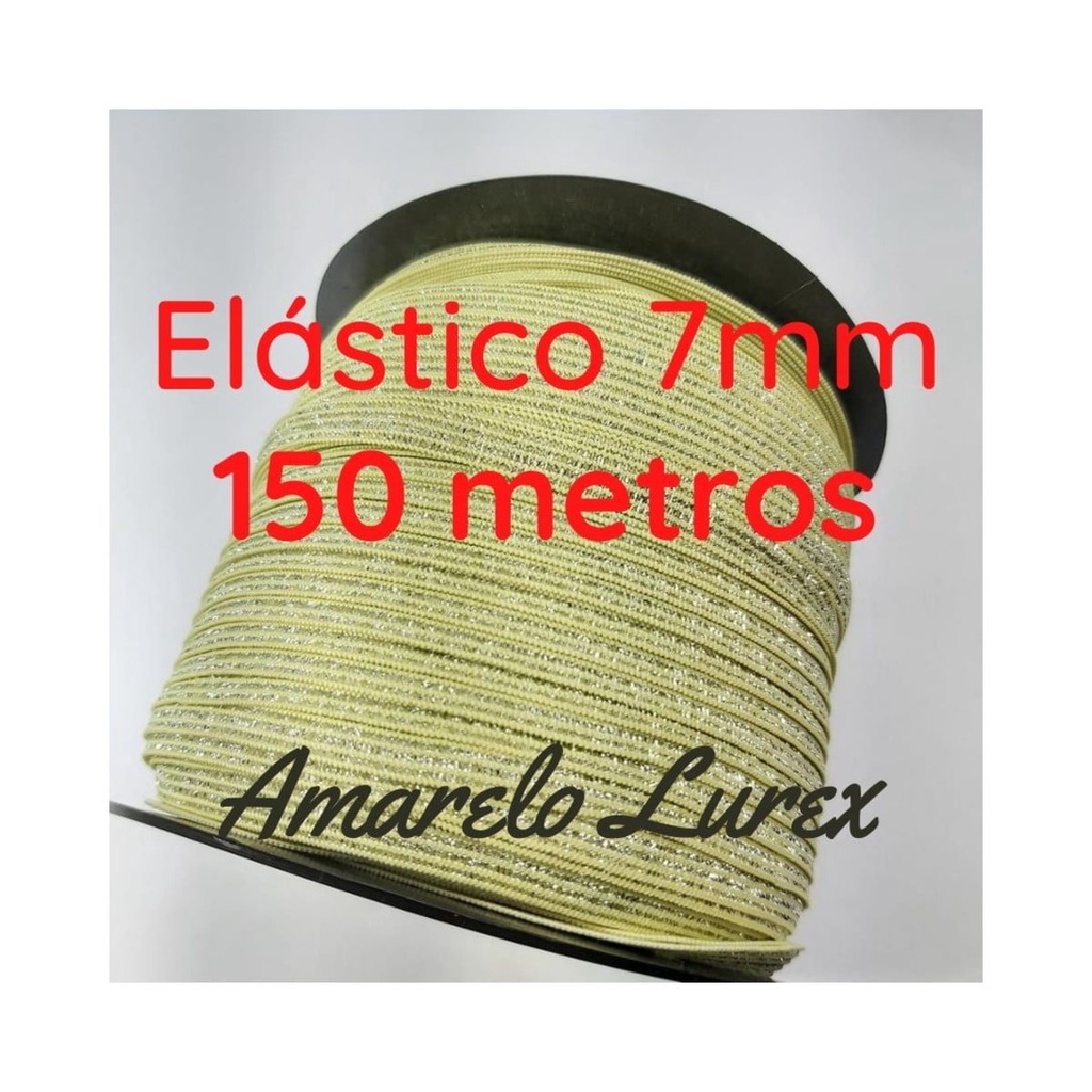 150 metros Elástico Lurex chato 7mm amarelo  3785 150 317Q1