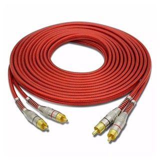 Cabo Rca De 5 Metros Tech One - Svart Vermelho Blindado Conector Ouro Dupla Blindagem