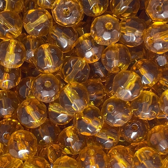 Cristal 8mm facetado COR TOPAZIO vidro cor TOPAZIO 240 pecas ( REDONDAS - NAO SAO ACHATADAS )