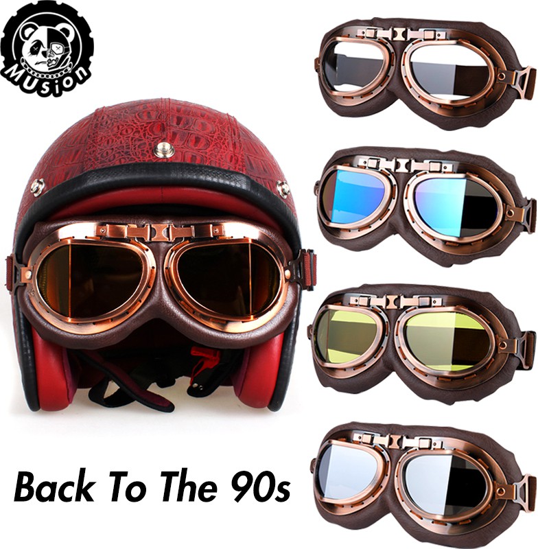Óculos Motocicleta Vintage APEBAZY - Proteção Contra Vento E UV