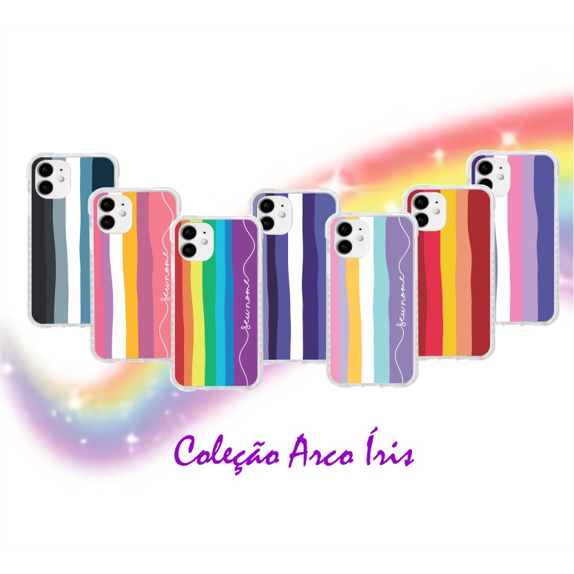 Capinha para LG K8, K9, K11, K12, K20, K22, K40S, K41S, K52, K61, K62 - Coleção ARCO-ÍRIS VERTICAL