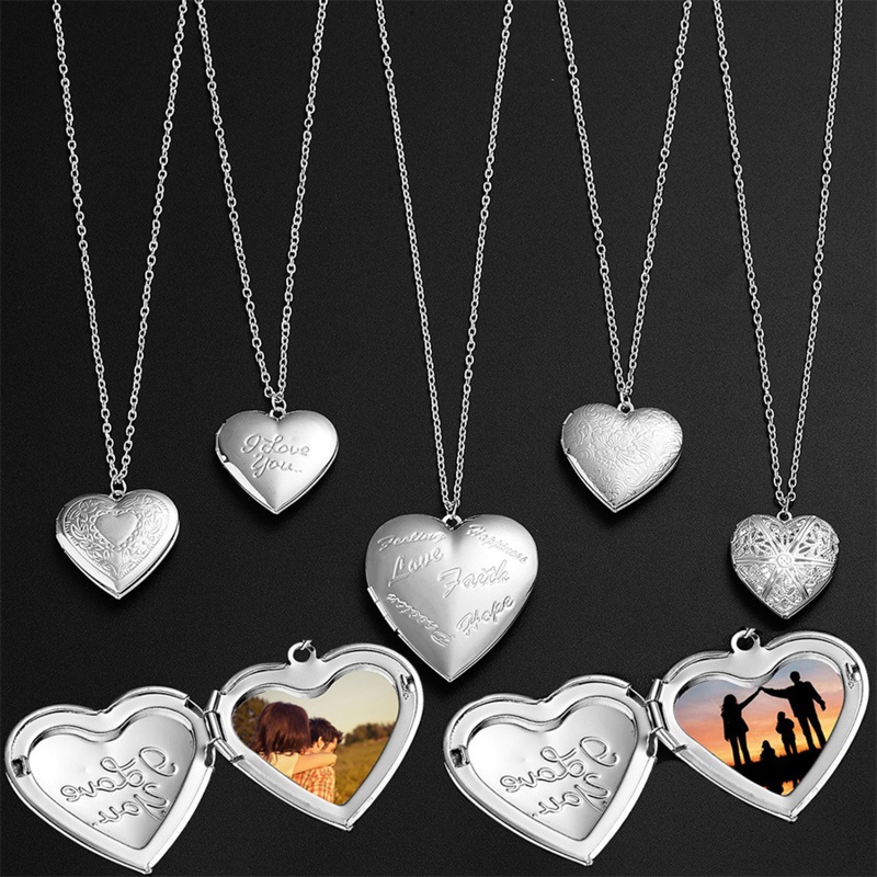 Hot Photo Colar De Lockets Hold Picture Love Heart for Image Colares Românticos Jóias De Fantasia Valentines Presen