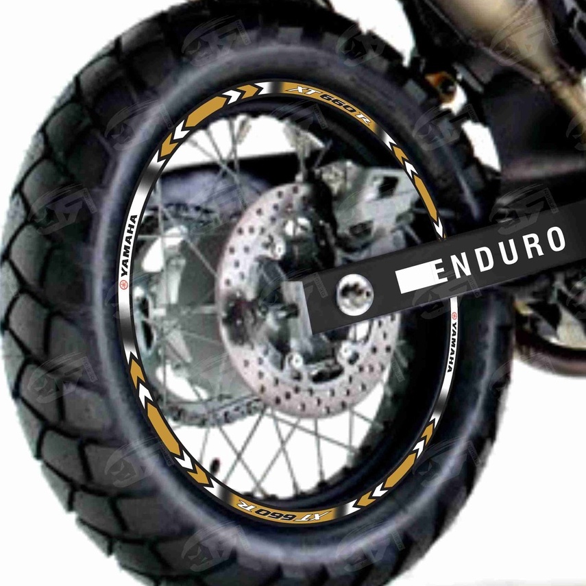 Adesivo Friso Refletivo Roda Moto Yamaha XT 660R XT660R XT 660 R XT 600 XT600 Tenere 660 + Adesivos Internos M01 ouro