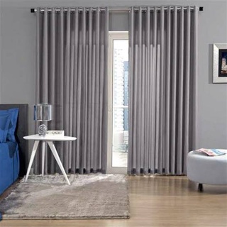 Cortina 4,00 x 2,80 Tecido Microfibra Cinza Para Sala Quarto Ilhos Cromado