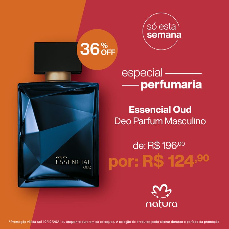 Deo parfum essencial Oud masculino 100ml natura original lacrado na caixa |  Shopee Brasil