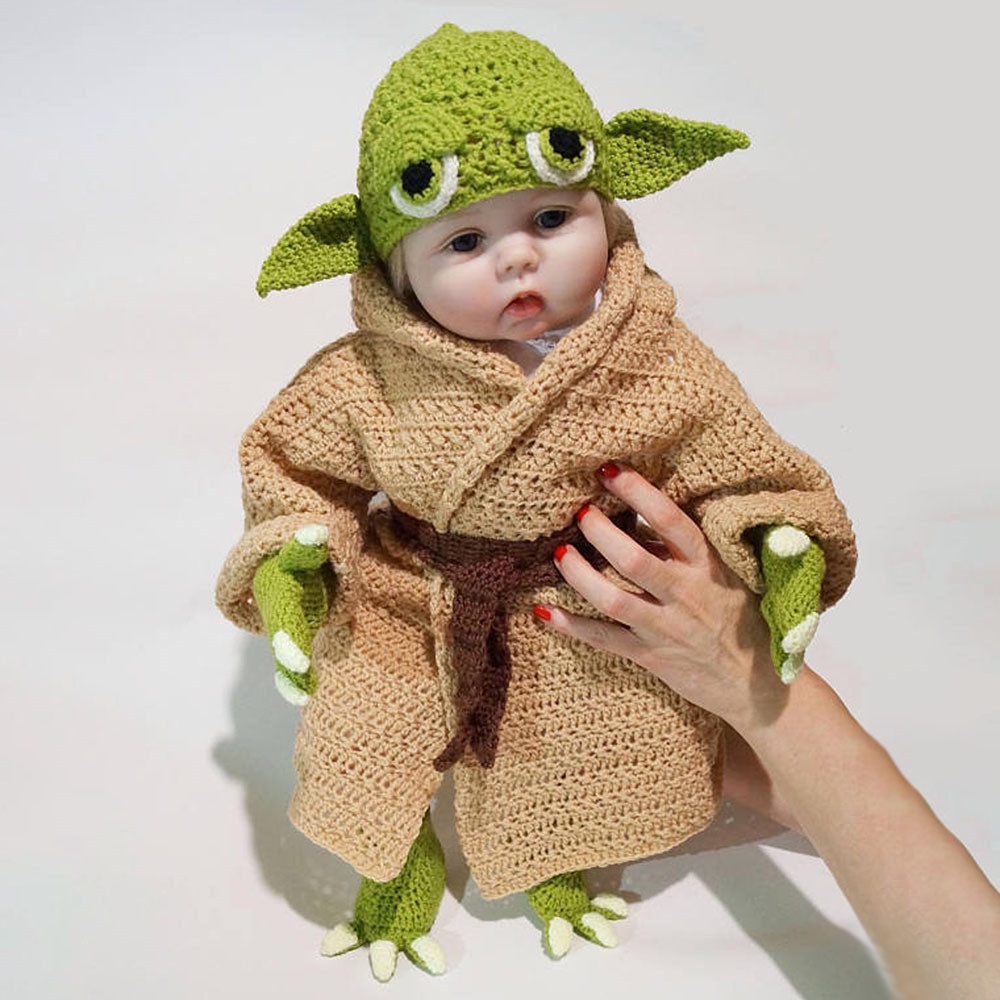 Nova Star Wars Baby Yoda Conjunto De Roupas Infantis Crochê Fantasia De Bebê De Desenho Animado Para