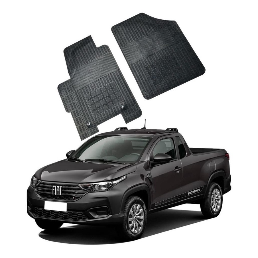Jogo 2 Pecas Tapete Automotivo Especifico Fiat Strada Cab. Simples Borcol 2 Pc.