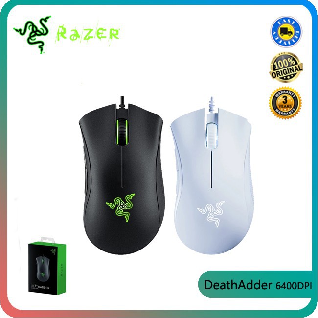 Razer DeathAdder Mouse Essencial Com Fio Rato Sensor Óptico 6400DPI ...