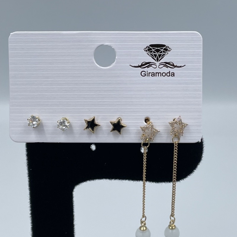Kit brinco de zirconia