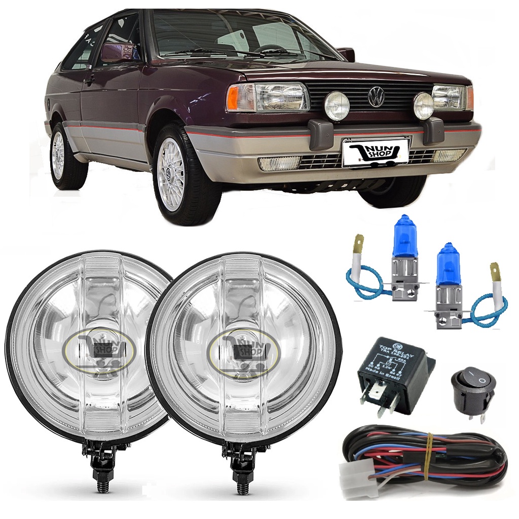 Kit Farol Milha Auxiliar VIDRO Gol Quadrado GT GTS GTI 87/94 | Shopee ...