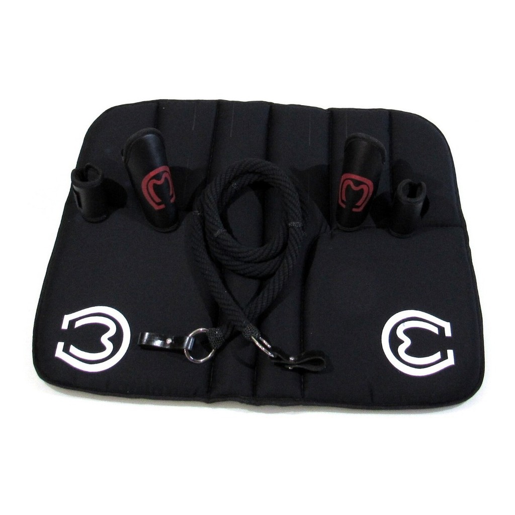 Kit Traia Preto Com Manta Do Mangalarga + Rédea De Lã Grossa Em Inox + Jogo De Caneleiras Oferta