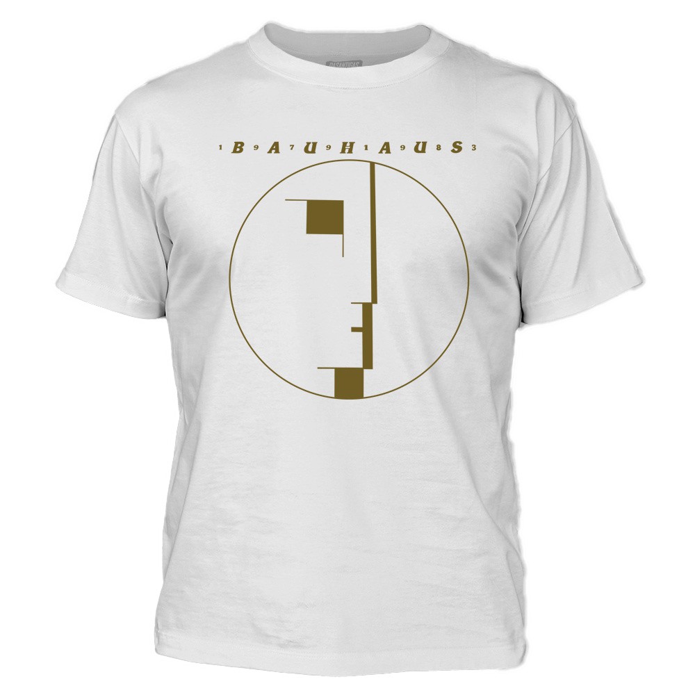 Camiseta masculina 100% algodão Dasantigas com estampa Bauhaus em serigrafia (silk).
