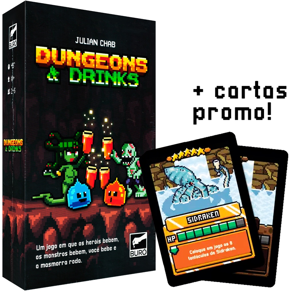 Jogo De Tabuleiro Dungeons Drinks Cartas Buro Português