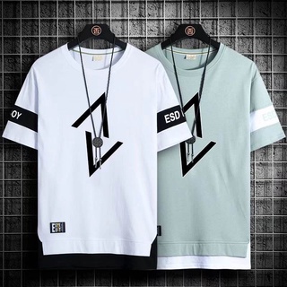 Camiseta masculina verão manga curta decote redondo moda estilo rua roupas masculinao Branco Preto tshirt man hip hop streetwear