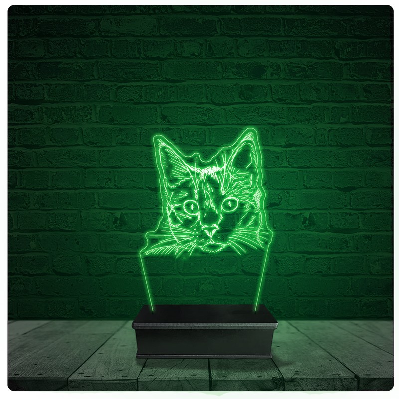 Luminária Abajur Acrílico Led - Gato Pet Shop 25