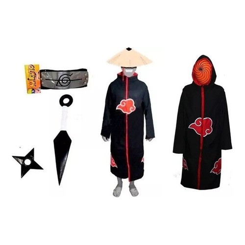 Cosplay Manto Akatsuki Tobi Itachi Kunai Naruto Shuriken A31