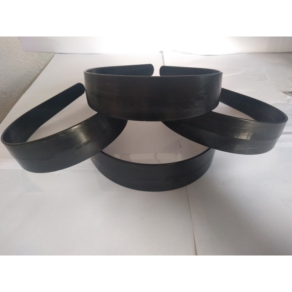 tiara larga, plastica desencapada 3cm,  12 unidades