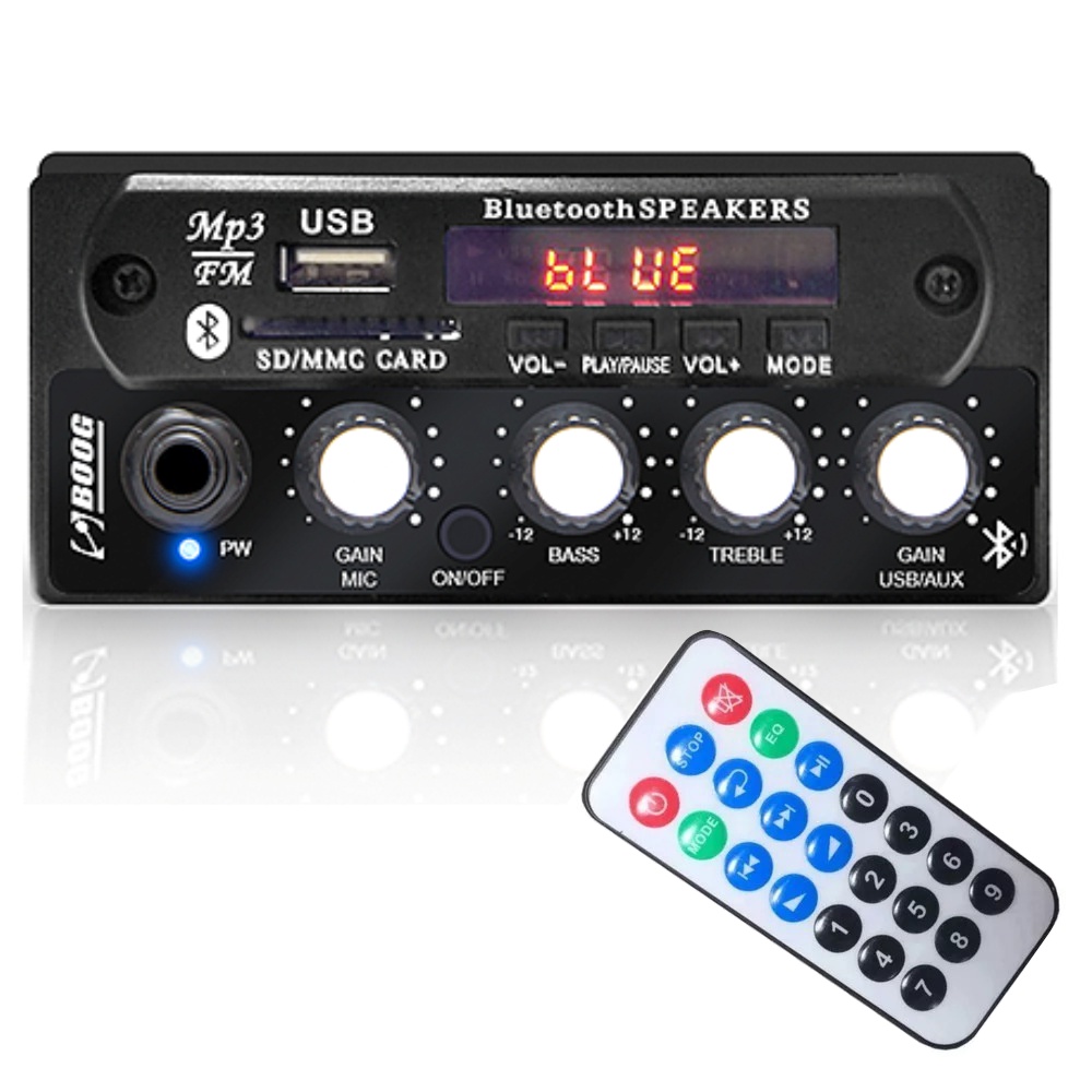 Mixer Automotivo Boog Estereo Entrada Usb P2 P/ Microfone