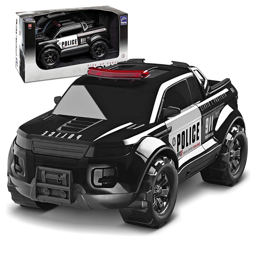 Miniatura Carro de Polícia Viatura Pick-up Force Police Roma Brinquedos em Oferta na Shopee