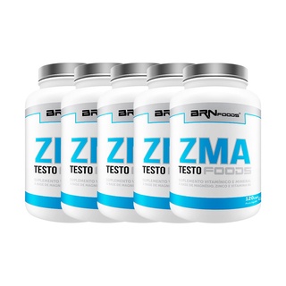 Kit 5x ZMA Testo Foods 120 Cáps - BRN Foods Suplemento para reposição hormonal