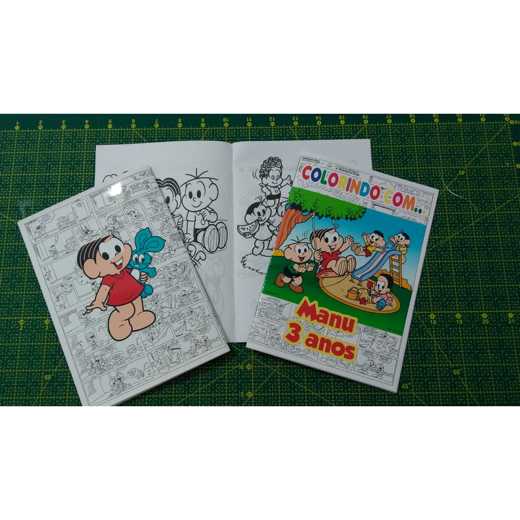 Kit de colorir Personalizado - Livro de colorir + giz de cera - Turma da Mônica